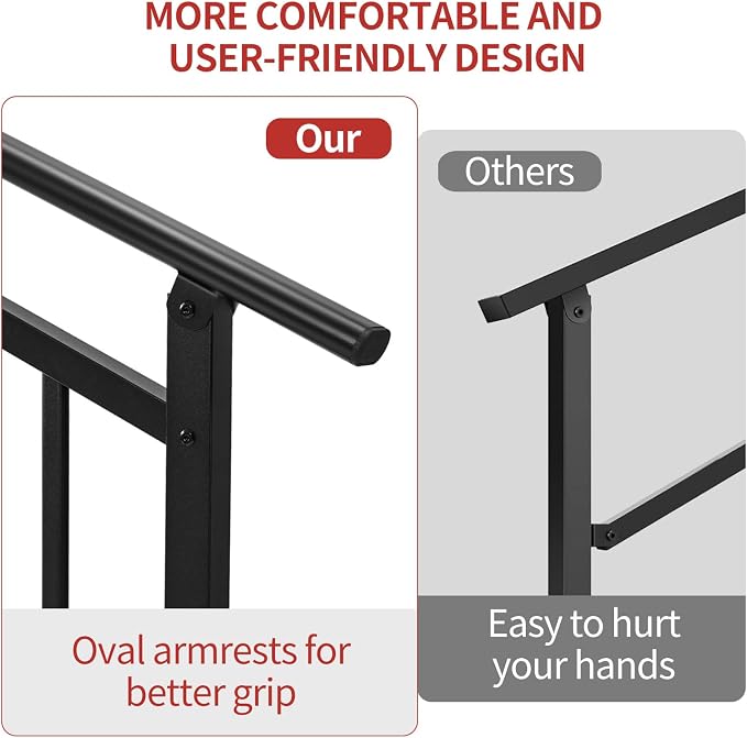 Metty Metal Handrails for Outdoor Steps Suitable for 1 to 2 Steps- Wrought Iron - Image 5