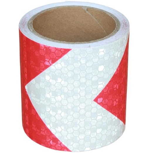 Red and White Reflective Tape Outdoor Waterproof 3 inch X 10 feet, High by tuyrchu
