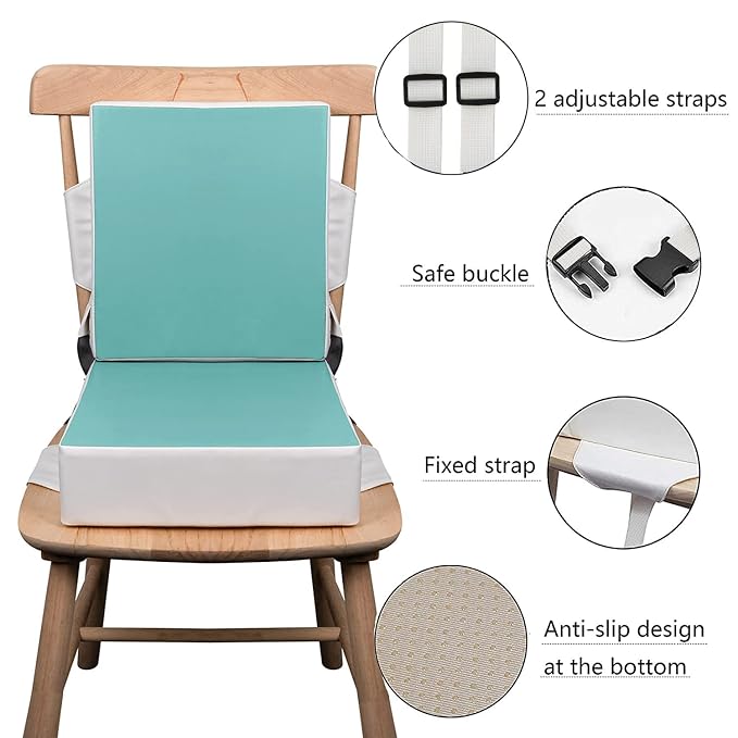 Kalawen Toddler Booster Seat for Dining Table, Upgraded 2Pcs PU Washable Straps - Image 3