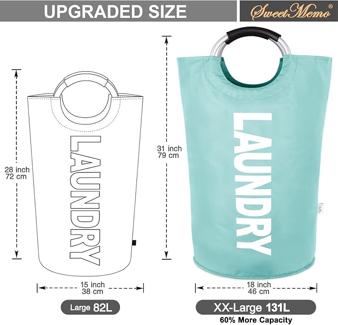 Large Laundry Basket Collapsible，Freestanding Clothes Hamper Bag - Image 3
