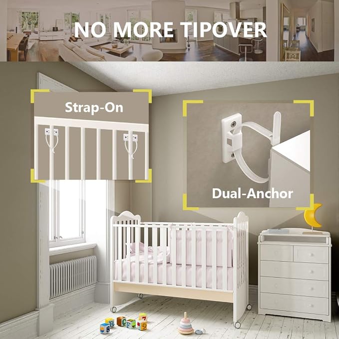 4our Kiddies Furniture Straps Baby Proofing Anti Tip Furniture Anchors Kit - Image 8