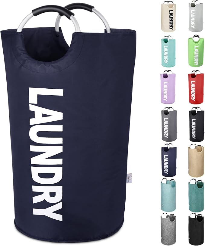 Large Laundry Basket Collapsible，Freestanding Clothes Hamper Bag by SweetMemo
