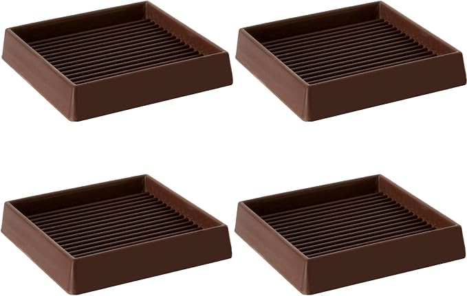 4X4 Rubber Caster Cups, Non Slip Furniture Pads, Anti-Slip Gripper, Anti Skid by VOCOMO