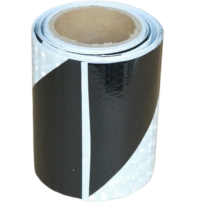 Black White Reflective Tape 4 inch X 10 feet, Outdoor Waterproof Hazard by tuyrchu