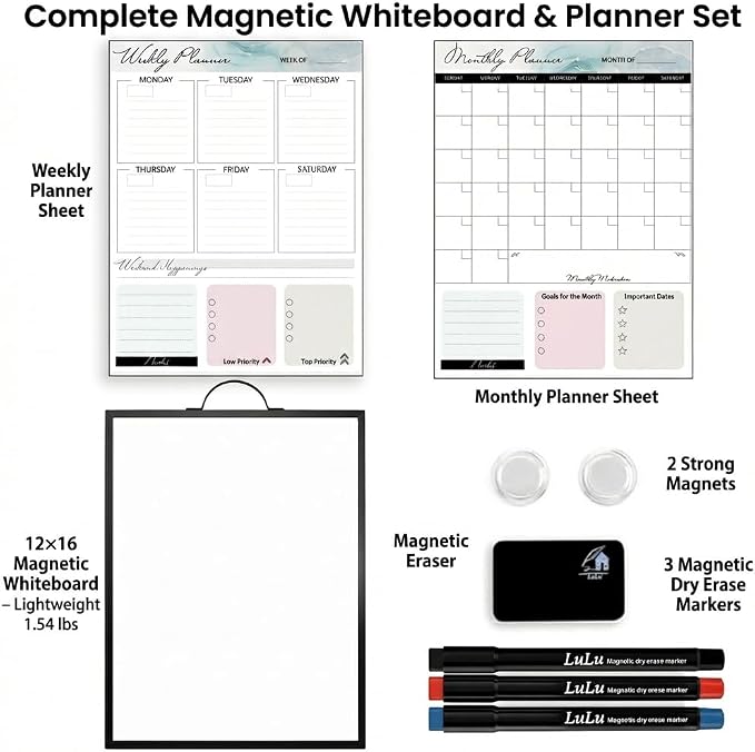 Small Whiteboard 12 x 16 Inch Magnetic Dry Erase Board - Image 7