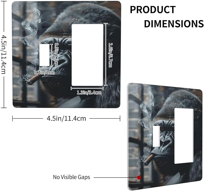 Funny Animal Smoking Black Orangutan Outlet Covers 1 Toggle 1 Rocker - Image 4