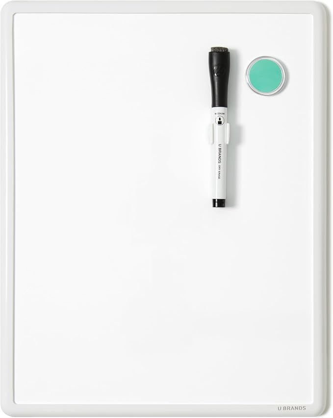 U Brands Contempo Magnetic Dry Erase Board White Board, Includes Magnet and by UBrands
