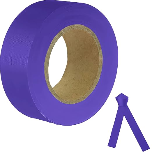 Purple Flagging Tape, 1-3/16" x 300' Survey Tape, Non-Adhesive, Tree Marking by JIZHGRAD