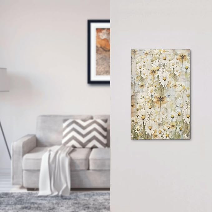 Vintage Letter Paper Wildflowers Dragonfly Daisy Floral Light Switch Cover - Image 7