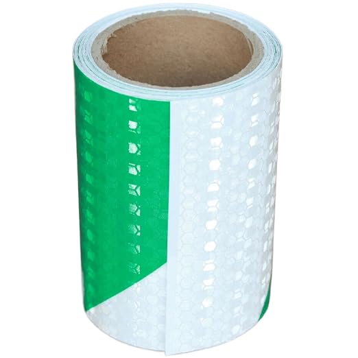 Reflective Tape Green and White 4 inch X 10 feet, Outdoor Waterproof Hazard by tuyrchu