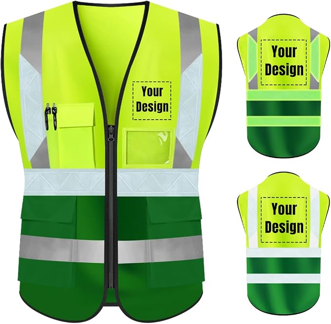 YOWESHOP High Visibility Safety Vest Custom Your Logo Protective Workwear 5 by YOWESHOP
