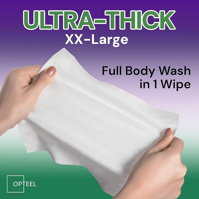 Thick & Large Body Wipes for Adults Bathing No Rinse – Shower Wipe, Women & - Image 2