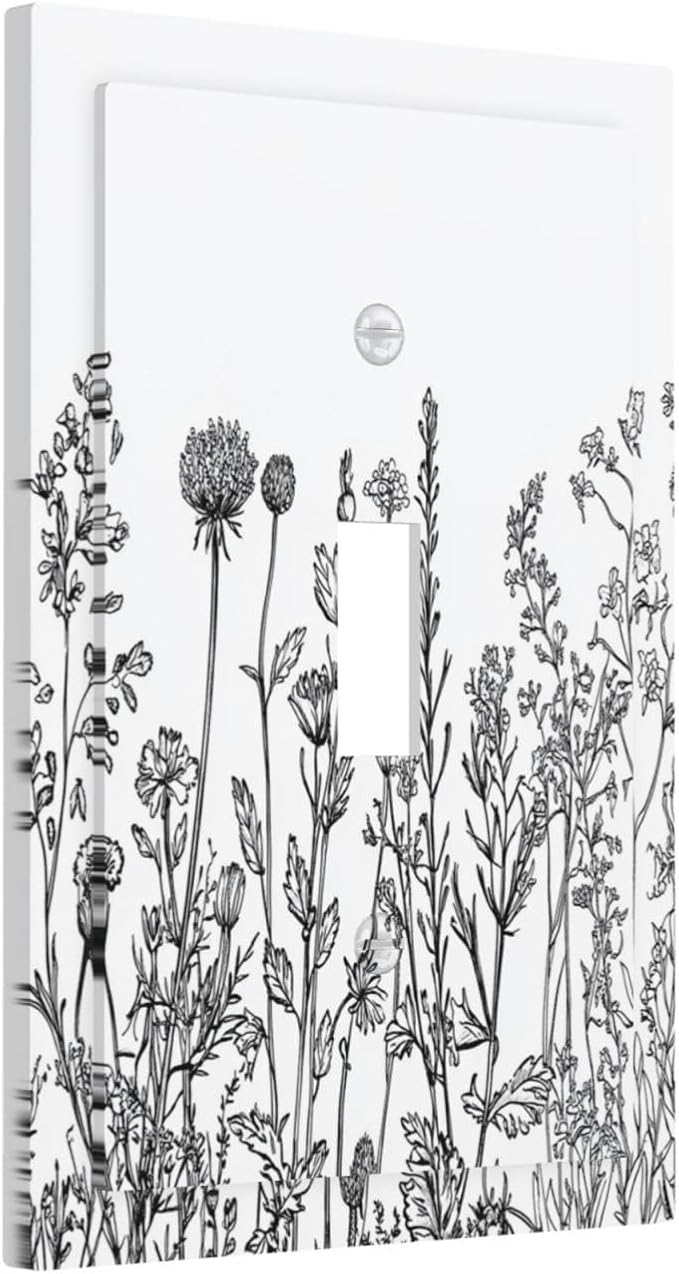 Decorative Light Switch Cover Floral Wildflower Rustic Plant Leaves 1 Gang - Image 2