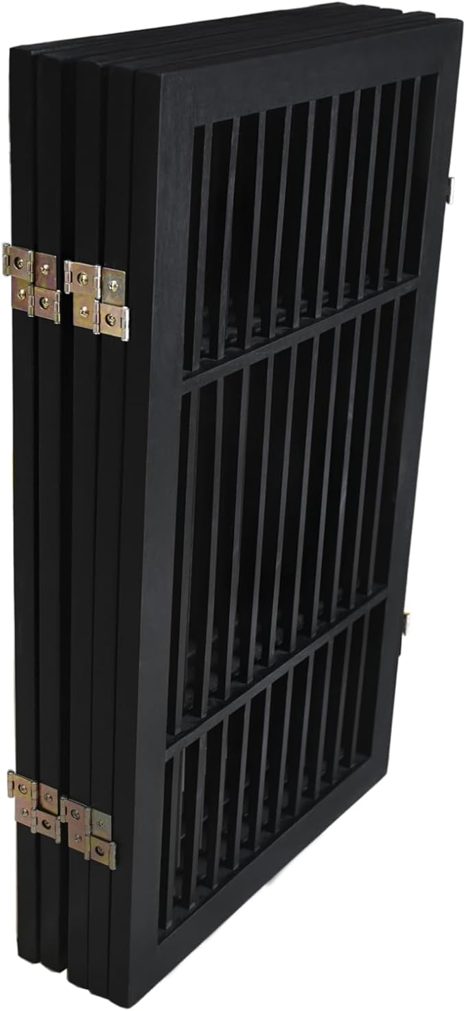 Pet Dog Gate Strong and Durable Freestanding Folding Acacia Hardwood Portable - Image 4