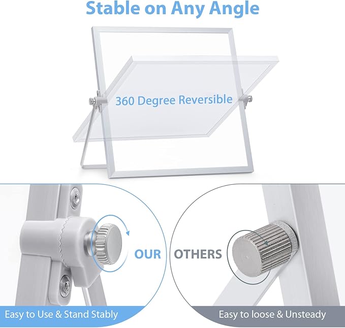 ARCOBIS Small WhiteBoard with Stand 10" X 10", Magnetic Double-Sided Dry Erase - Field & Grace