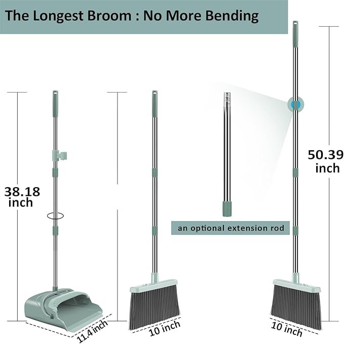 kelamayi Upgrade Broom and Dustpan Set, Large Size and - Field & Grace