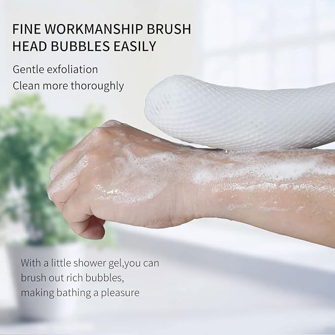 Long Handle Bath Brush, Anti-Slip Curve Handled Bath Body Brush, Back Scrubber - Image 3