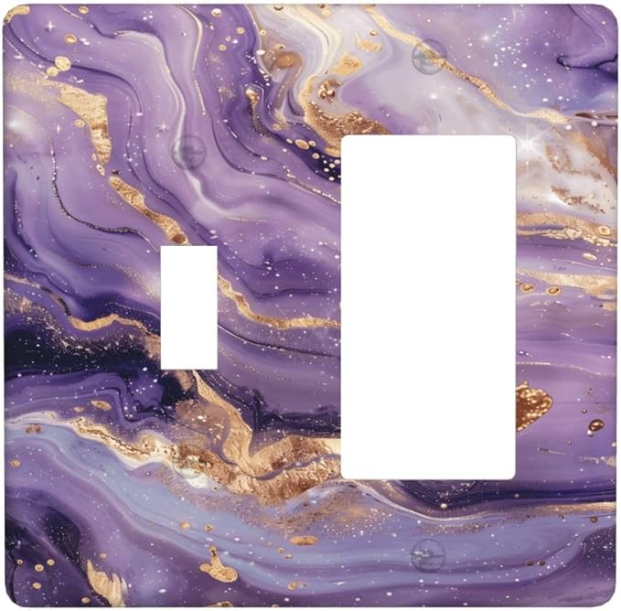 Luxury Marble Texture Purple And Gold Abstract Print Outlet Covers 1 Toggle 1 by Unknown