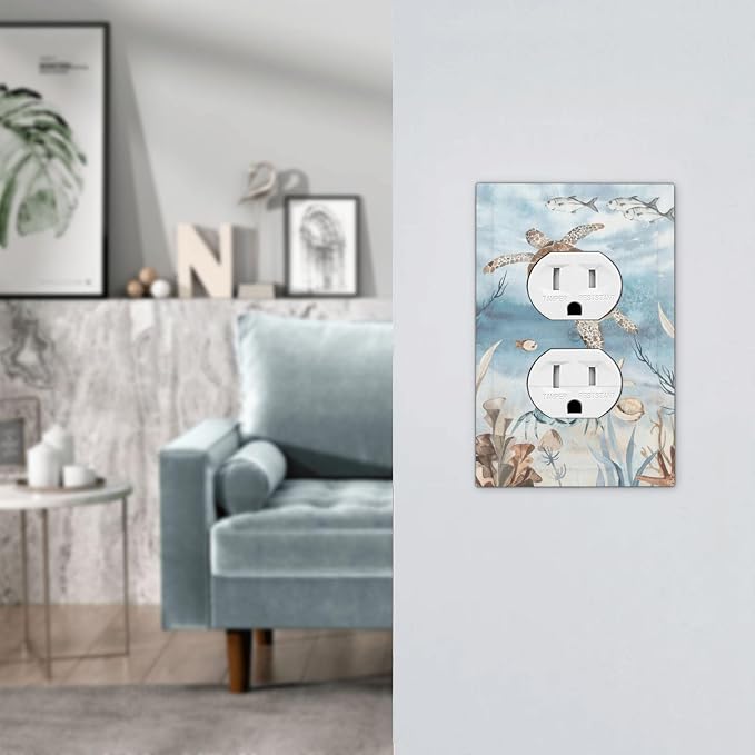 Outlet Covers Sea Turtle Coral Reef Nauticaltheme 1 Gang Duplex Wall Plate - Image 7