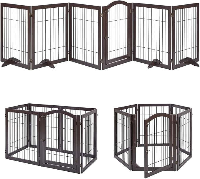 unipaws 144" Extra Wide Dog Gate and Pet Playpen, Free Standing Tall Dog Fence by unipaws