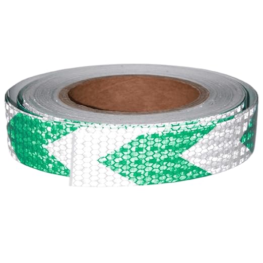 Green and White Reflective Tape Outdoor Waterproof 1 inch X 66 feet, High by tuyrchu