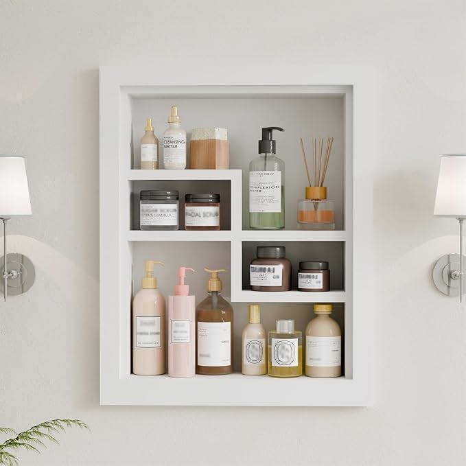 Solid Wood 14 X 18 Recessed Medicine Cabinet, Medicine Cabinet Organizer by Unknown