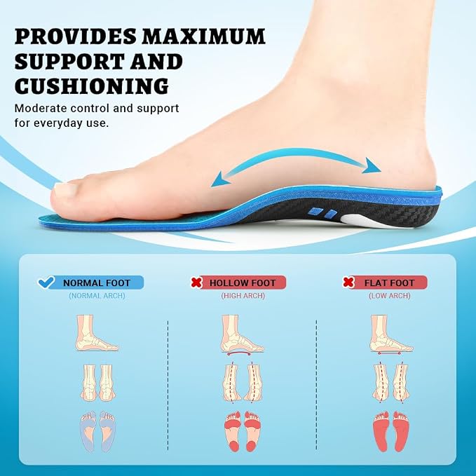 VALSOLE Plantar Fasciitis Insoles, 210+ lbsHeavy Duty Support Pain Relief - Image 4