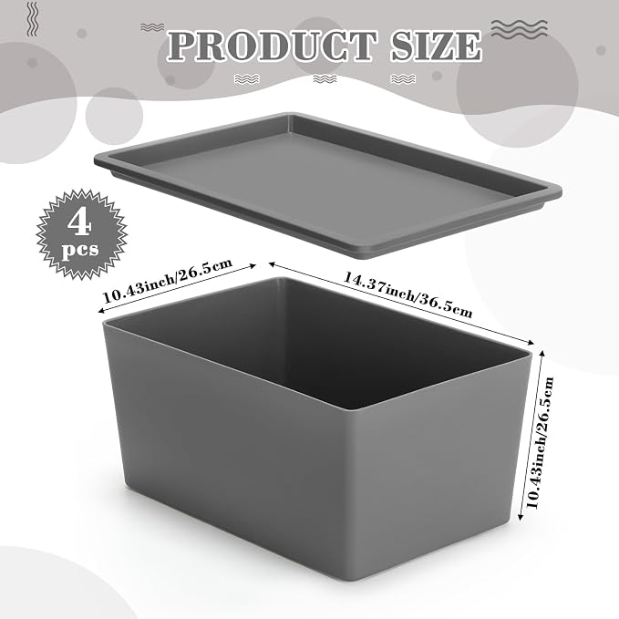 Menkxi 4 Pcs Storage Bins with Lids Plastic Stackable Containers - Image 2