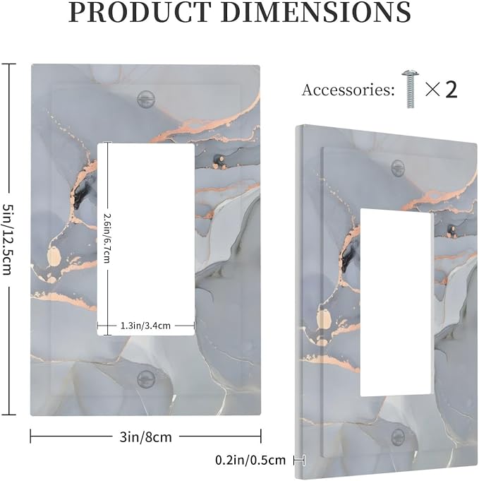 Gray And Gold Marble Abstract Luxury Print Decorative Outlet Covers 1 Gang - Image 5