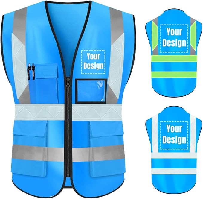 YOWESHOP High Visibility Safety Vest Custom Your Logo Protective Workwear 5 by YOWESHOP