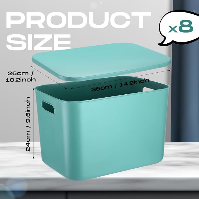 Hoolerry 8 Pieces Colorful Storage Bins - Image 2