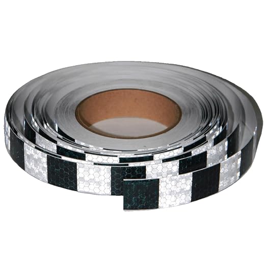 Black White Reflective Tape Outdoor Waterproof 1 inch X 166 feet, High by tuyrchu
