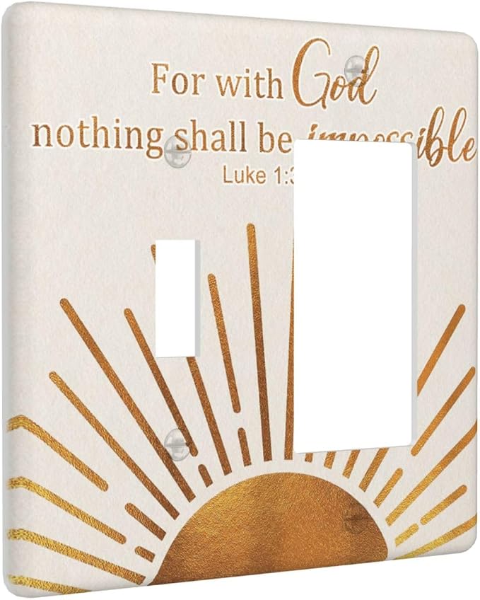 Mid Century Boho Sun Inspirational Quote Outlet Covers 2 Gang Combin Light - Image 2