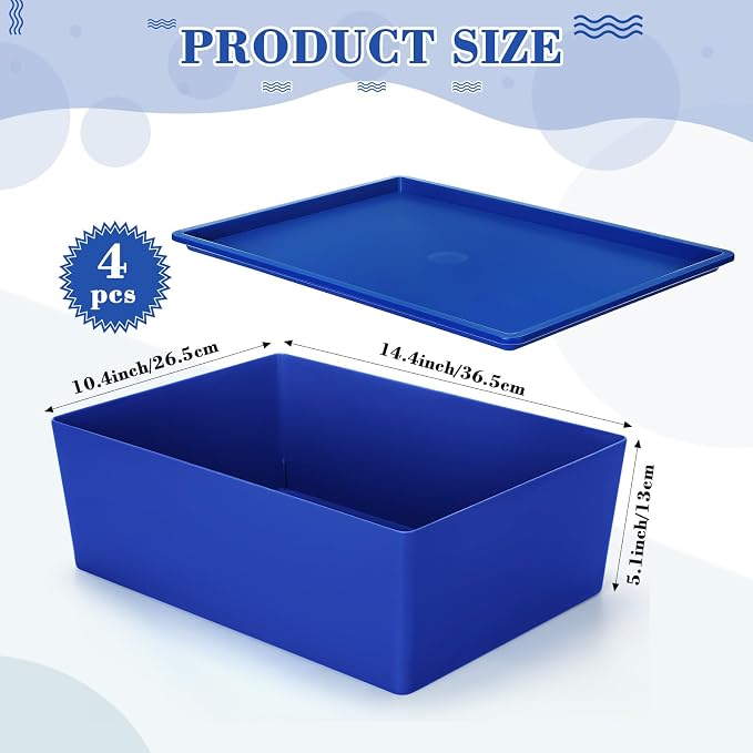 Menkxi 4 Pcs Storage Bins with Lids Plastic Stackable Containers - Image 2