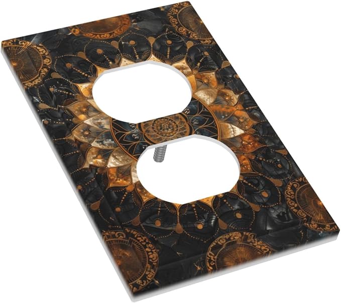 Cool Colorful Mandal Flowers Boho Floral Outlet Covers 1 Gang Duplex Light - Image 3