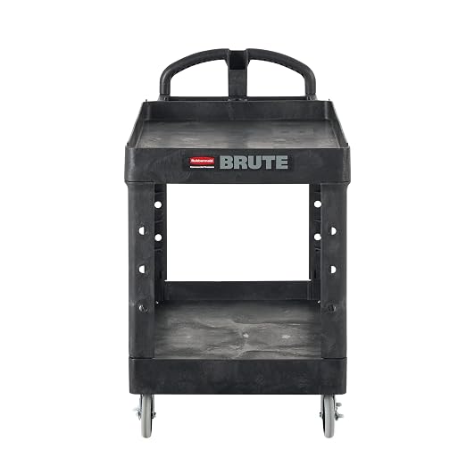 Rubbermaid Commercial Products 2-Shelf Utility/Service Cart, Lipped Shelves - Image 2