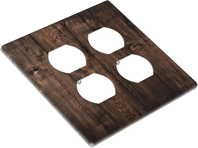 Rustic Brown Wood Plank Vintage Wooden Texture Print Outlet Covers 2 Gang - Image 3