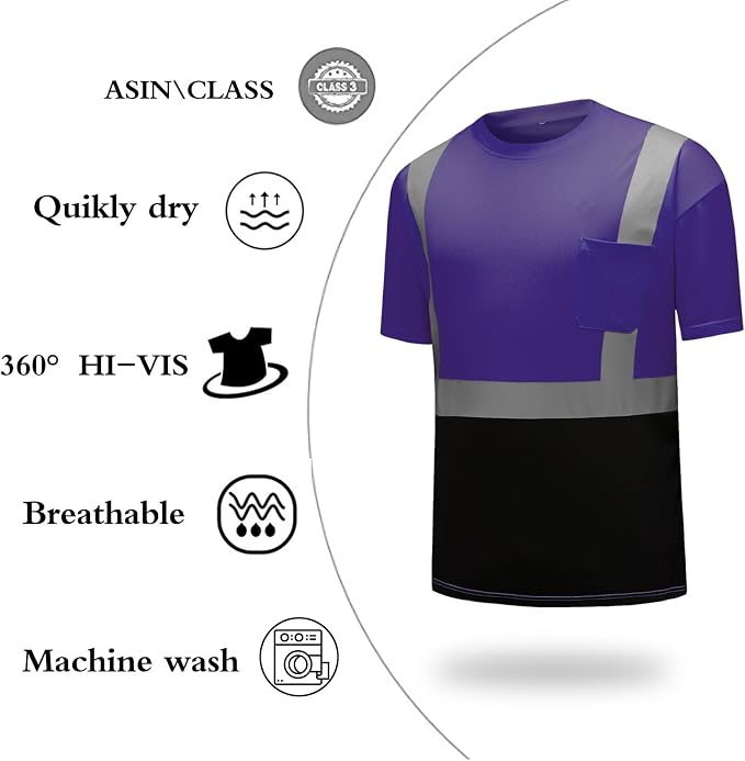 High Visibility Shirts Quick Dry Safety T Shirts - Image 4