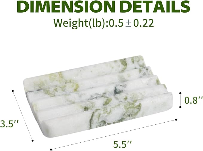 Marble Soap Dish, Large Stone Bar Soap Holder Shower, Easy Cleaning Natural - Image 5
