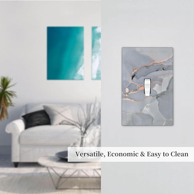 Gray And Gold Marble Abstract Luxury Print Decorative Light Switch Cover 1 Gang - Image 7