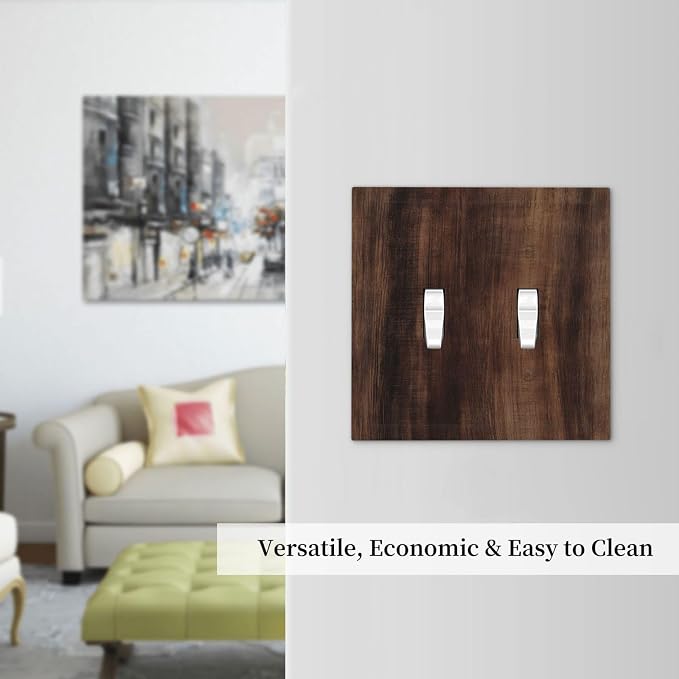Decorative Light Switch Cover Plate Rustic Farmhouse Brown Wood Barn Door 2 - Image 7