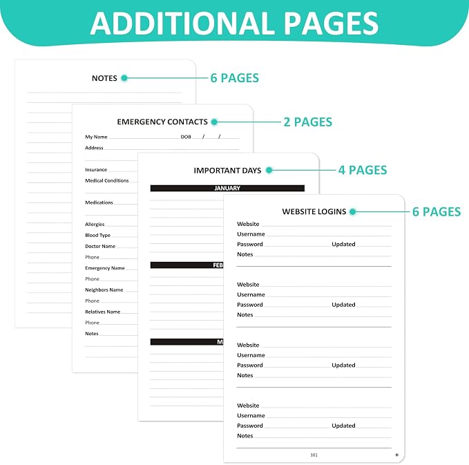 Address Book with Individual Alphabetical Tabs Laminated, Large Print Address - Image 4