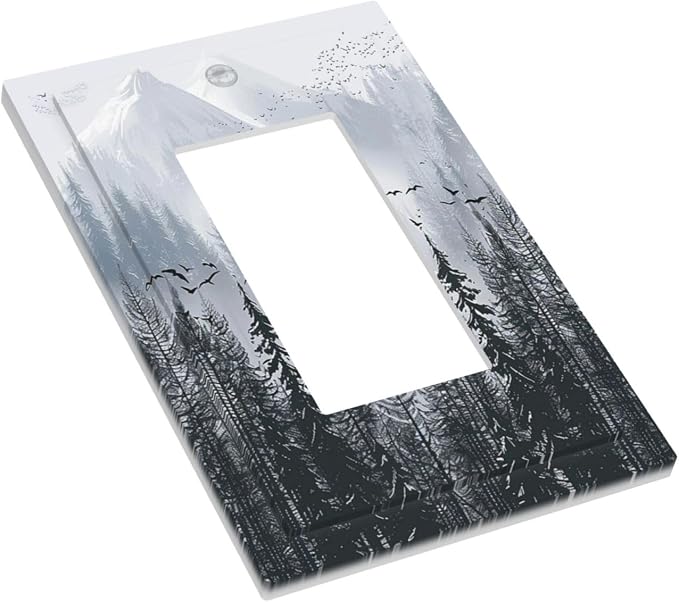Misty Forest Nature Tree Mountain Birds Decorative Outlet Covers 1 Gang Single - Image 3