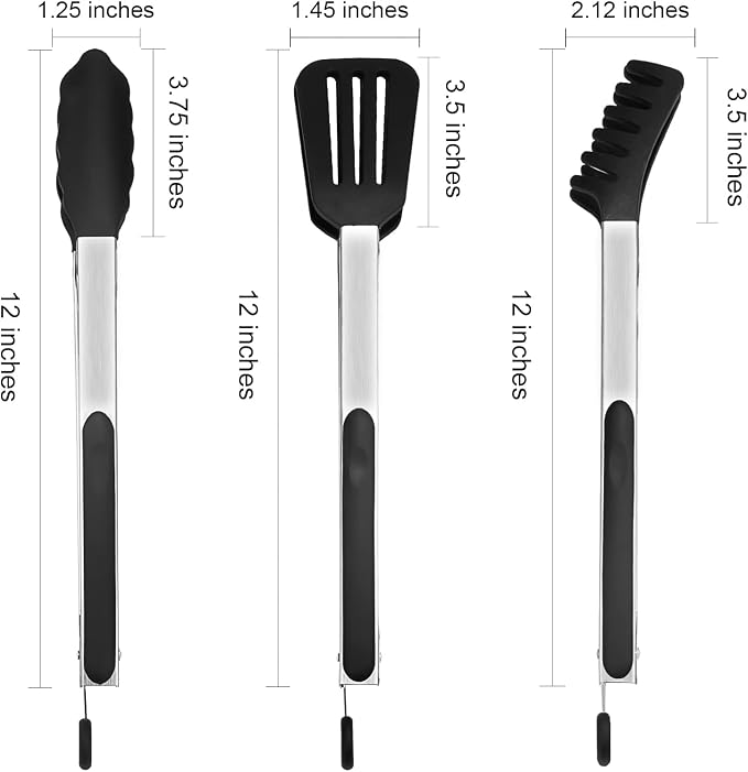 HST Tongs for Cooking with Silicone Tips, Non Stick Kitchen Tongs with Silicone - Image 6