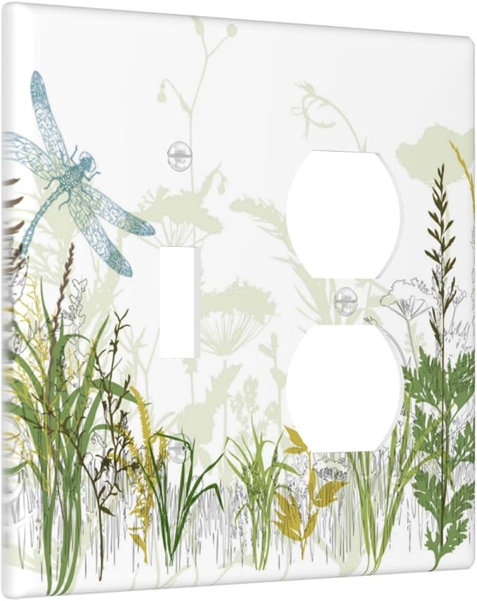 Wild Flower Dragonfly 2 Gang Toggle Outlet Light Switch Cover Plates Decorative - Image 2