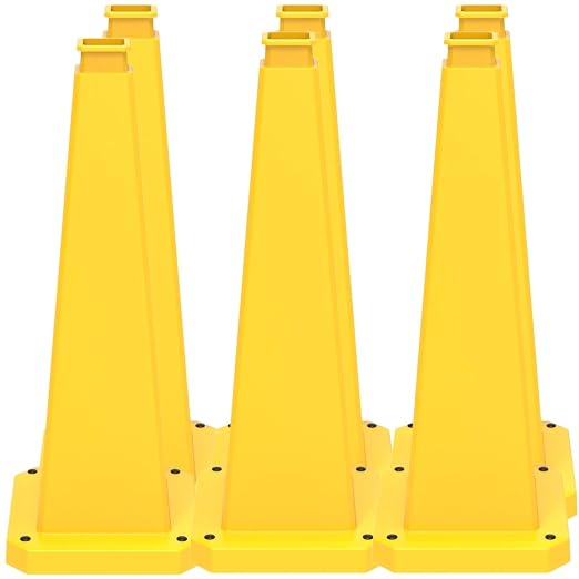 BESEA 6 Pack 28" Bright Yellow Traffic Safety Cones by BeSea
