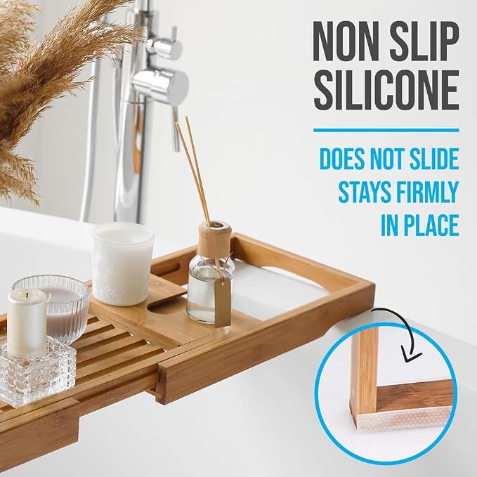 SereneLife Premium Bathtub Tray Caddy - Image 5