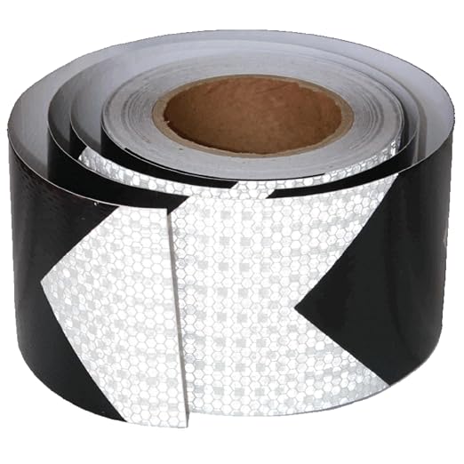 Black White Reflective Tape 4 inch X 66 feet, Outdoor Waterproof Hazard by tuyrchu