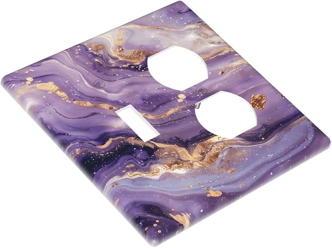 Luxury Marble Texture Purple And Gold Abstract Print Wallplates 1 Toggle 1 - Image 3