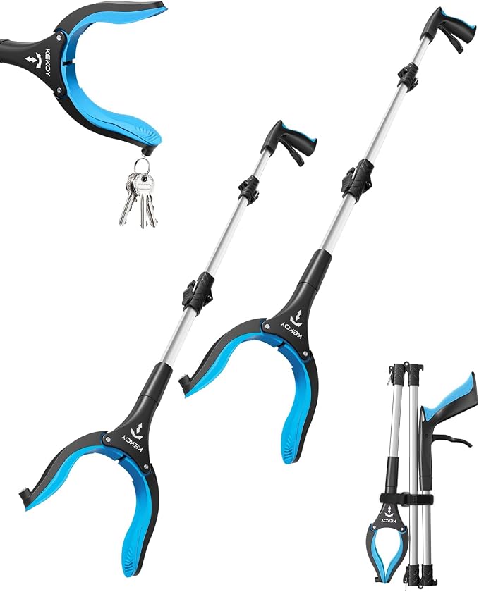 32 Inch Grabber Reacher Tool for Seniors 2 Pack, Foldable Reacher Grabbers by KEKOY